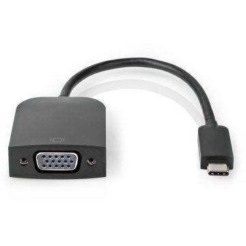   NEDIS kabelski adapter USB 3.2 Gen 1/ USB-C vtič - VGA (D-SUB) vtičnica/ okrogel/ črn/ 20 cm