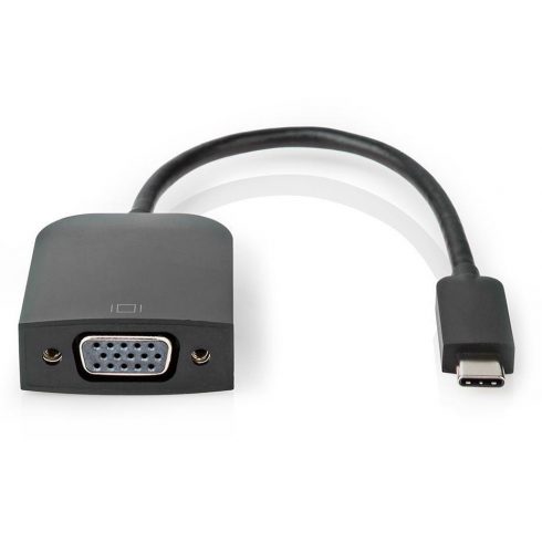 NEDIS kabelski adapter USB 3.2 Gen 1/ USB-C vtič - VGA (D-SUB) vtičnica/ okrogel/ črn/ 20 cm