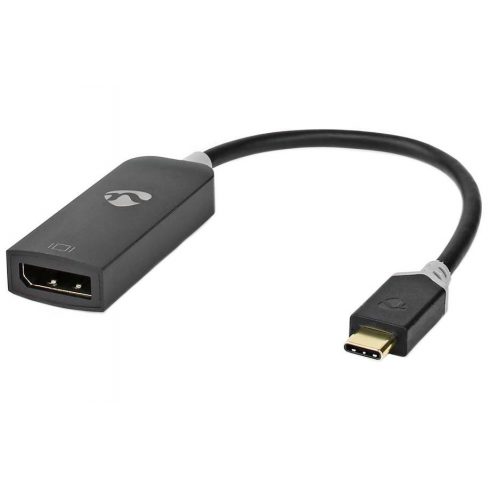 NEDIS kabelski adapter USB 3.2 Gen 1/ USB-C vtič - DisplayPort vtičnica/ okrogel/ črn/ ŠKATLA/ 20cm