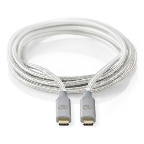 NEDIS PROFIGOLD USB-C/USB 3.2 Gen 2x2 kabel/ USB-C vtič - USB-C vtič/ najlon/ srebrn/ BOX/ 1m