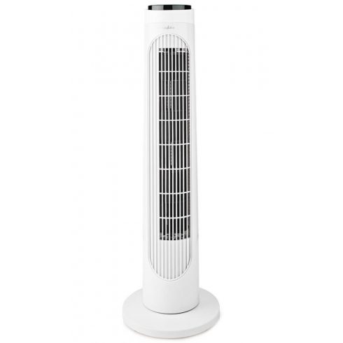 Stebrni ventilator NEDIS/ višina: 76 cm/ moč 50 W/ 3 hitrosti/ vrtenje/ daljinsko upravljanje/ belo-črn