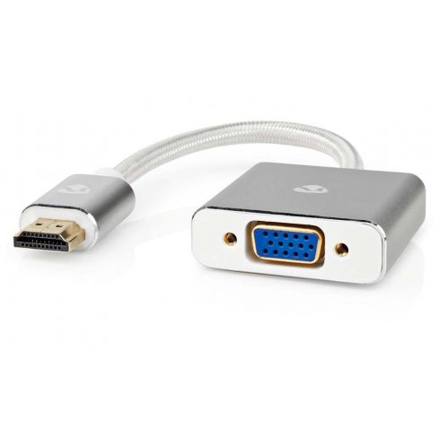 NEDIS PROFIGOLD HDMI/VGA adapter/ HDMI konektor - VGA vtičnica/ aluminij/ srebrn/ BOX/ 20cm