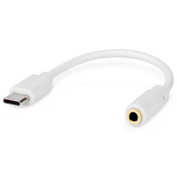   NEDIS USB 2.0 adapter/ USB-C vtič - 3,5 mm vtičnica/ okrogel/ bel/ pretisni omot/ 10 cm