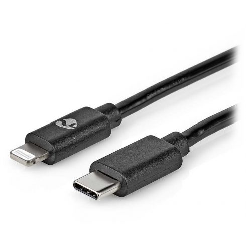 NEDIS Lightning kabel/ USB 2.0/ Apple Lightning 8-polni/ USB-C vtič/ okrogel/ črn/ 1m