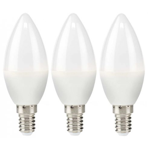 NEDIS LED sijalka E14/ svečka/ 2,8 W/ 220 V/ 250 lm/ 2700 K/ topla bela/ mat/ 3 kosi