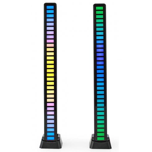 LED gaming lučka NEDIS/ baterijsko napajanje/ za prenosni računalnik/ namizni dizajn/ RGB/ USB-A/ črna