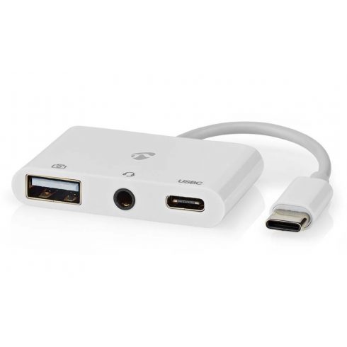 NEDIS USB 2.0 multiport adapter/USB-C vtič/USB-A vtičnica/USB-C vtičnica/3,5 mm vtičnica/480 Mbps/okrogla/pretisni omot