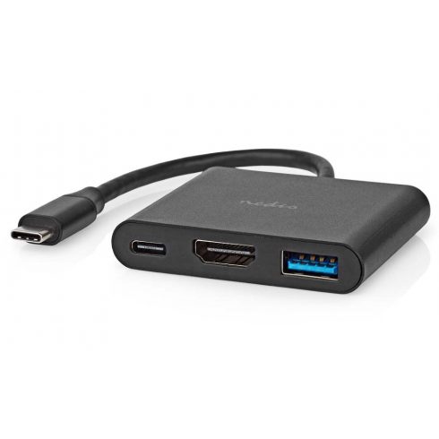 NEDIS USB 3.2 Gen 1 adapter/ USB-C vtič - USB-A vtičnica - USB-C vtičnica/ HDMI izhod/ črn/ box/ 10 cm