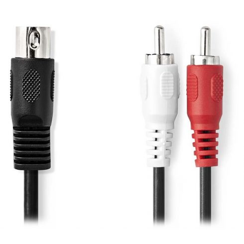 NEDIS redukcijski avdio kabel DIN/ 5pin DIN vtič - 2x RCA vtič/ črn/ bulk/ 1m