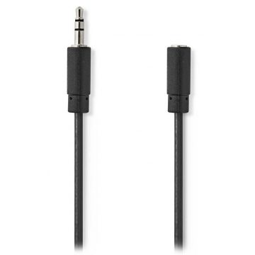   NEDIS podaljšek stereo avdio kabel z vtičnico/ 3,5 mm vtič - 3,5 mm vtičnica/ črn/ bulk/ 1m