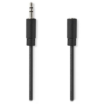   NEDIS stereo avdio kabel/ 3,5 mm jack vtič - 3,5 mm jack vtičnica/ črn/ bulk/ 2 m