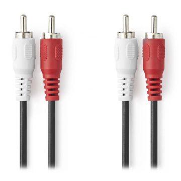   NEDIS stereo avdio kabel RCA/ 2x RCA vtič - 2x RCA vtič/ črn/ bulk/ 1m