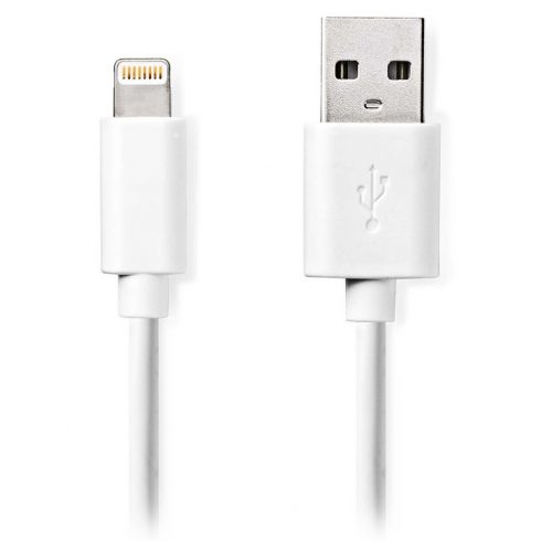 Sinhronizacijski in polnilni kabel NEDIS/ Apple Lightning 8-polni vtič - USB A vtič/ bel/ bulk/ 1m