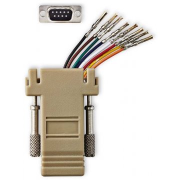   NEDIS serijski adapter/ vtičnica D-SUB 9-pin - vtičnica RJ45/ ponikljano/ slonokoščena/ pretisni omot