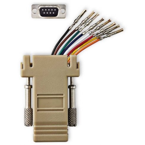 NEDIS serijski adapter/ vtičnica D-SUB 9-pin - vtičnica RJ45/ ponikljano/ slonokoščena/ pretisni omot