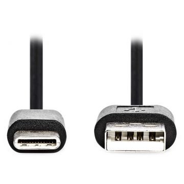   NEDIS USB 2.0 kabel/ USB-C vtič - USB-A vtič/ črn/ bulk/ 1m