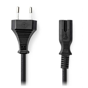   NEDIS napajalni kabel za adapterje/ Euro plug - IEC-320-C7 konektor/ ravno-ravno/ dvovrstično/ črno/ bulk/ 5m