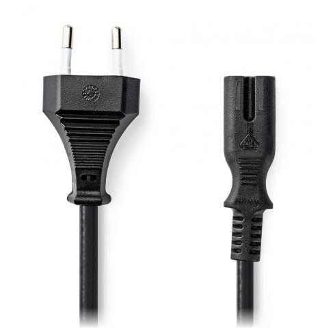 NEDIS napajalni kabel za adapterje/ Euro plug - IEC-320-C7 konektor/ ravno-ravno/ dvovrstično/ črno/ bulk/ 5m