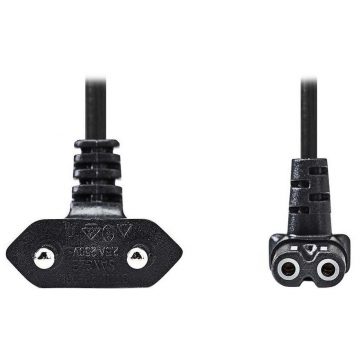   NEDIS napajalni kabel za adapterje/ Euro plug - IEC-320-C7 konektor/ kotno-kotni/ dvožilni/ črn/ bulk/ 3m