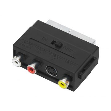   2568# Razdelilnik SCART vtič-3 RCA vtičnica + SVHS vtičnica s stikalom