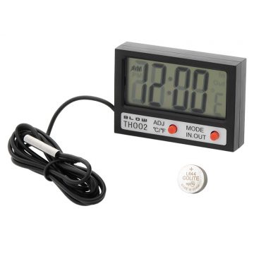 50-311# Termometer za pihanje LCD plošče + ura TH002