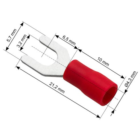 43-001# Izolirani lopatičasti priključni vijak 3.2 kabel 4.3