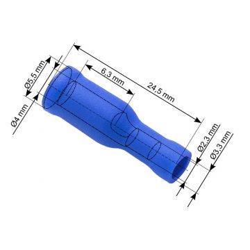 43-049# Izolirani konektor, vtičnica 4,0/24,5 mm, modra