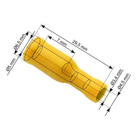 43-051# Izolirani konektor, vtičnica 5,0/24,5 mm, rumena