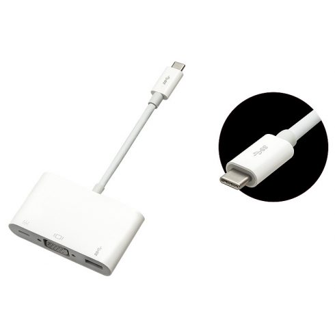 76-102# USB adapter, USB-C 3.1 priključek - VGA vtičnica + Micro USB napajalni priključek, 10 cm