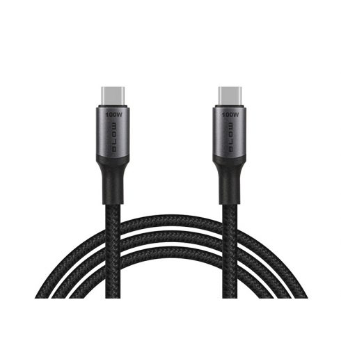 66-159# USB-C - priključek USB-C 2.0 1,0 m črna pletenica 100 W