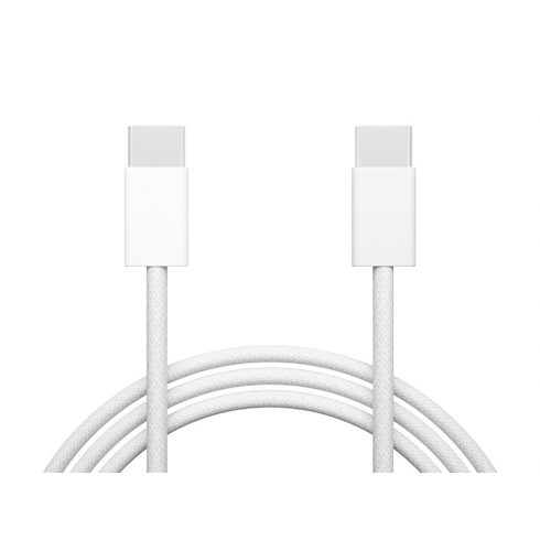 66-165# USB-C - priključek USB-C 1,0 m bele pletenice