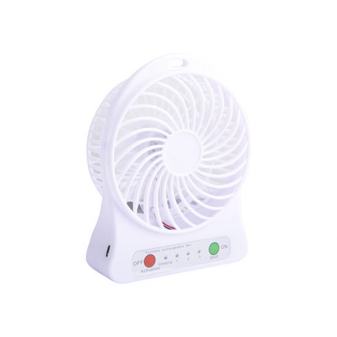 44-502# Namizni ventilator 10cm USB + baterija, bel