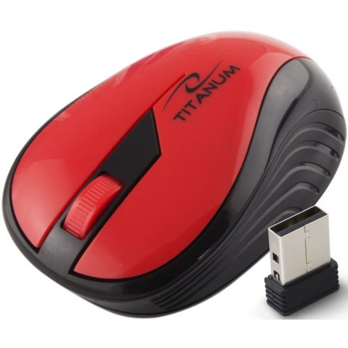 TM114R Titanium brezžična miška 2,4 GHz 3d opt. USB mavrično rdeč