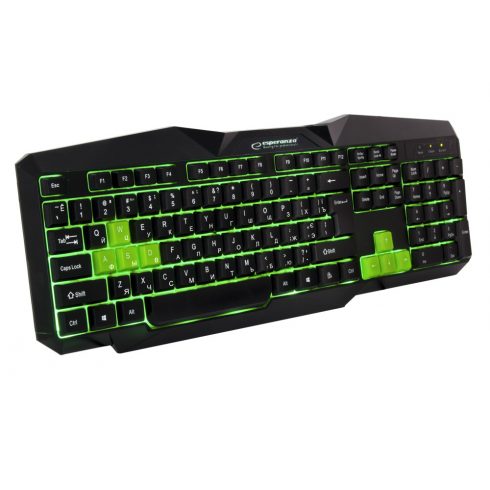 EGK201GUA Esperanza žična tipkovnica. gaming led usb tirions green ua