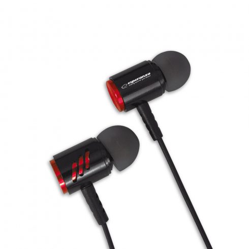 EH207KR Esperanza kovinske in-ear slušalke z mikrofonom eh207 črne in rdeče