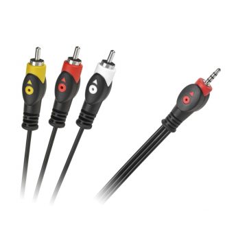 Jack 3,5 kabel, štiripolni, 3 x RCA, 1,5 m