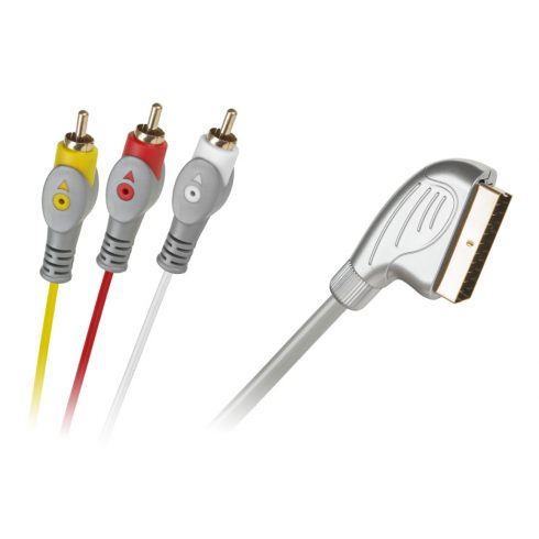 Kabel Euro-3RCA dolžine 1,5 m srebrne mehurčke