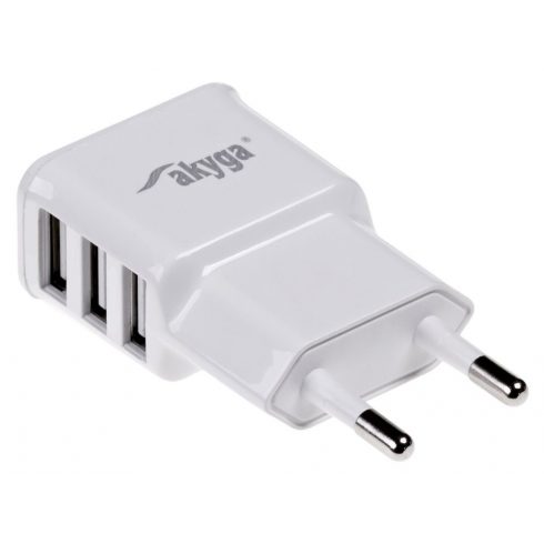 TRX Akyga USB polnilec 220V/ 5V/ 3.1A/ 3x USB/ bel