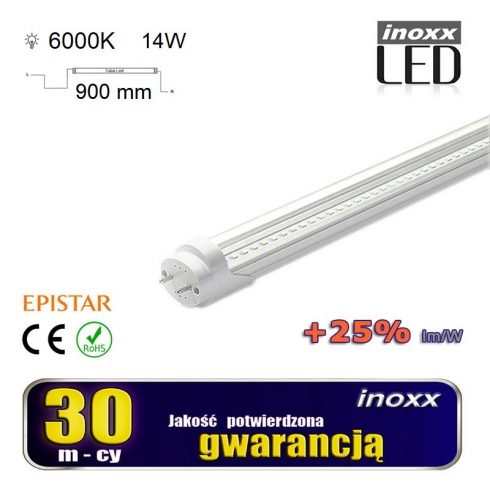 LED fluorescentna cev 90cm 14w T8 6000K G13 hladno prozorna