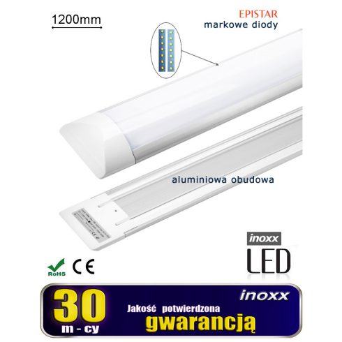 Nadometna linearna svetilka LED plošča tanka 120cm 40w 6000k hladno