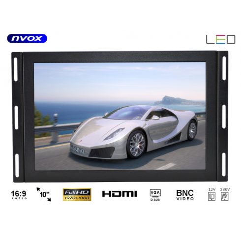 Monitor open frame ips led 10 inch full hd vga hdmi usb av 12v 230v