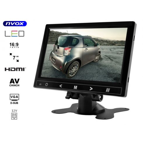 7-palčni HD HDMI VGA AV 12V LED monitor... (NVOX HM726NB)