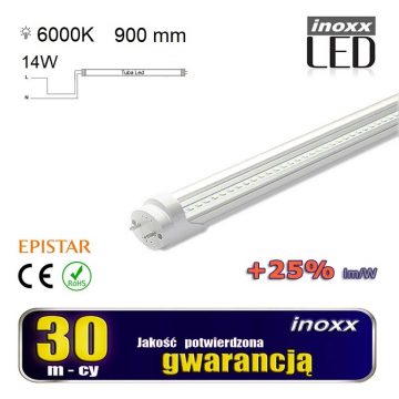   LED fluorescenčna cev 90cm 14w T8 6000K G13 hladno prozorna enostranska