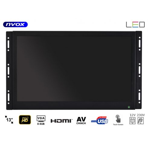 IPS zaslon na dotik z odprtim okvirjem LED 13-palčni Full HD VGA HDMI USB AV 12v 230v