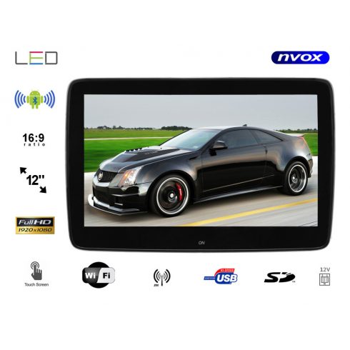 Avtomobilski monitor za vzglavnik, posvečen Mercedes Benz, 12-palčni LED Full HD Android in USB SD FM BT Wifi 12v