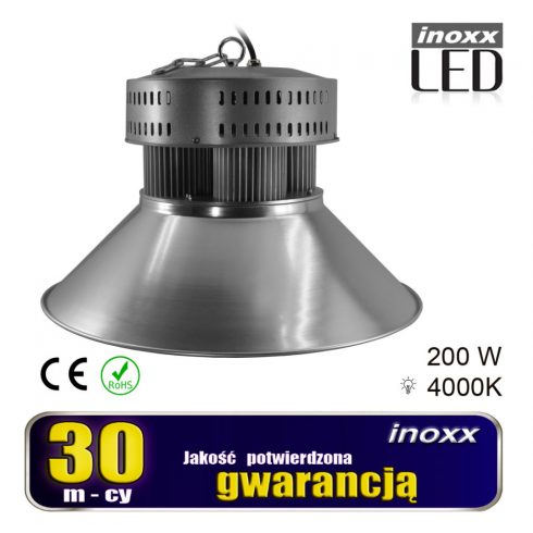 LED industrijska svetilka 200w visoko zaslonka COB 4000k nevtralna 18.000lm