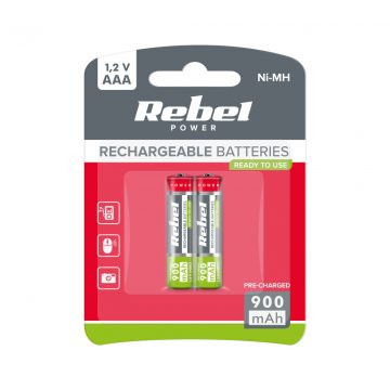 REBEL HR03 900 mAh Ni-MH baterije 2 kos/škatla