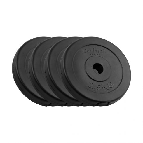 Set bitumenskih uteži 4x2,5kg, luknja 31mm, klasična plošča, REBEL ACTIVE