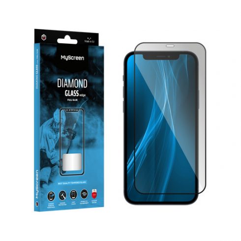 MyScreen DIAMOND GLASS LITE edge FULL GLUE zaščitno steklo črn Apple iPhone 12/12 Pro 6.1"