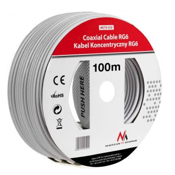   Koaksialni kabel Maclean, kabel satelitske antene, 1.0CCS RG6, 100M, MCTV-572